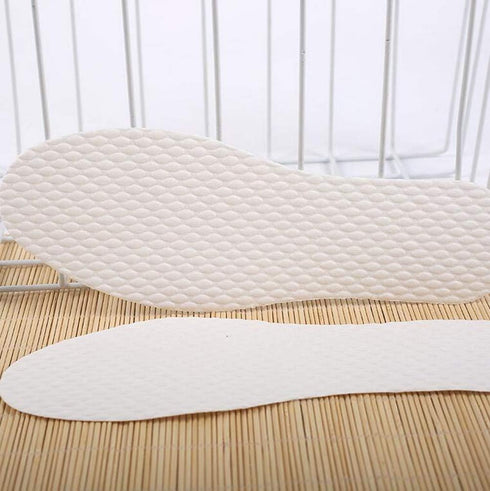 10Pairs(Non-Sticky) White Disposable Breathable Slim Barefoot Insoles Natural Sweat Insoles Feet Solution Treatment Shoe Insert Pads for Walking J...