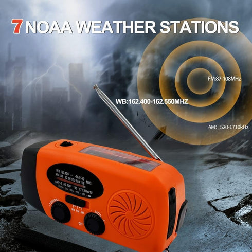 5000mAh Weather Emergency Radio, Portable Solar AM/FM/NOAA Hand Crank Radio, Cell Phone Charger with SOS, 1W LED Flashlight, Headphone Jack, Power...