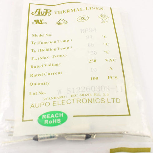 5 pcs. AUPO Thermal Fuse TF Cutoff 94C 250V 10A BF94......