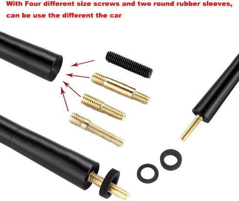 SaferCCTV Car Antenna, 4.7-Inch Carbon Fiber Mazdaspeed Sports Short Antenna Compatible with Mazda 2 3 5 6 Cx-7 Cx-9 Rx-8 MX-5 Miata Most of Model...