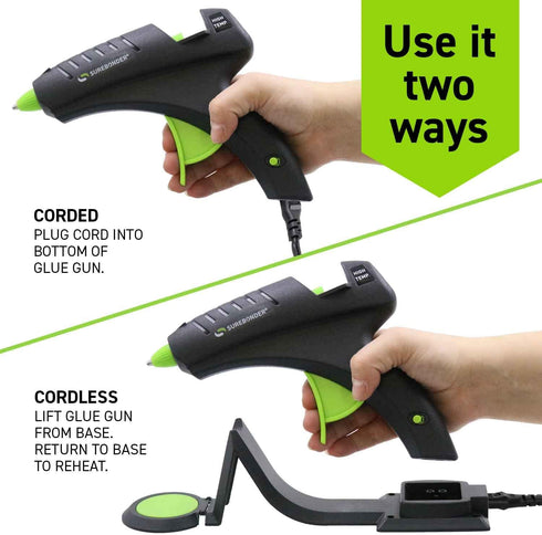 Surebonder Cordless Hot Glue Gun, High Temperature, Full Size, 60W, 50% More Power - Sturdily Bonds Metal, Wood, Ceramics, Leather & Other Strong ...