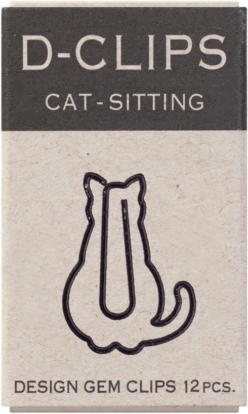 Midori Paper Clip, D-Clips Mini Box, Sitting Cat, 12 Pieces (43349006)...