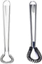 Stainless Steel Mini Spring Egg Beater Silicone Whisk Magic Hand Held Sauce Stirrer Blender Milk Frother Foamer Coffee Mixer (2Pack-Silicone+Steel...