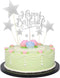 Allazone 1 PCS 'HAPPY BIRTHDAY' Cake Topper & 7 PCS Pentacle Stars Cake Toppers Decoration - Silver...