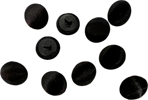 PEPPERLONELY 10PC Black Satin Bridal Buttons with Shank, 12.5mm (1/2 Inch)...