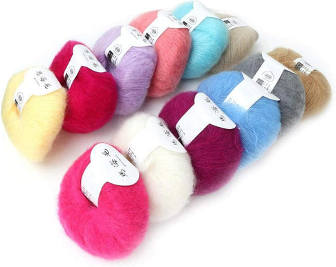 Mohair Knit Soft Angora Long Wool Yarn Hot with a Crochet Popular for DIY Weave(khaki)......