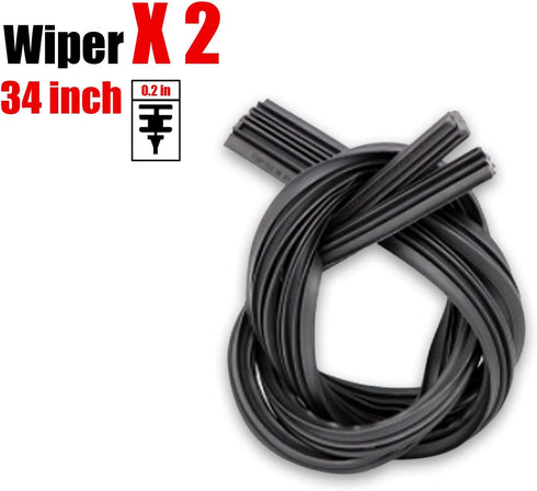 Pack-4 Windshield Wiper Blade Refills 26In, Black Car Wiper Blade, Universal Silicone Frameless Windshield Wiper Blade Refills for Most Cars Buses...