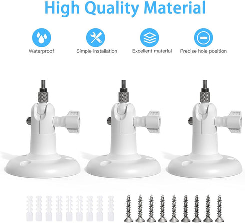 3-Pack Camera Wall Mount for R ing Stick Up Cam/Pro/WyzeCam/Eufy Cam/Arlo/Reolink/Google Nest, Mounting Brackets Suitable for All Cameras with Sta...
