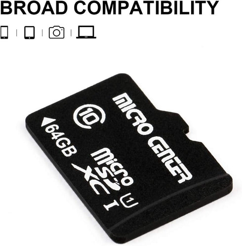 INLAND Micro Center 64GB Class 10 MicroSDXC Flash Memory Card with Adapter for Mobile Device Storage Phone, Tablet, Drone & Full HD Video Recordin...