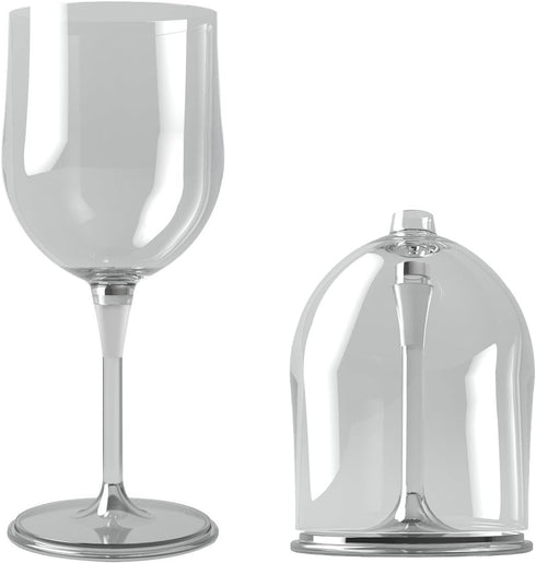 Portable Collapsible Plastic Wine Glass (BPA Free) with a Safety Carrier 1pcs (Transparent)...