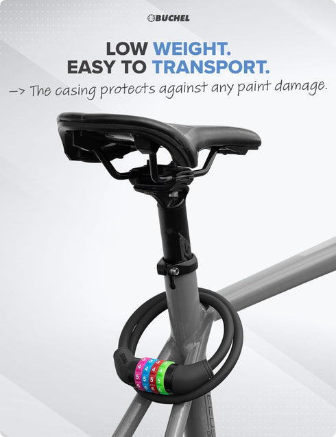 Bike Locks Cable for Kids - Colorful & Keyless - Secure Your Child's Bike - Easy-to-Use Bicycle Accessory, High Security 5 Digit Resettable Combin...