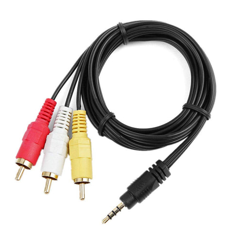3.5mm Male to 3 RCA Male Plug AV A/V Audio Video TV-Out Cable Cord Lead for Samsung Digtial Camcorder SMX-F40 SMX-F40RN SMX-F40BP SMX-F40BN SMX-F4...