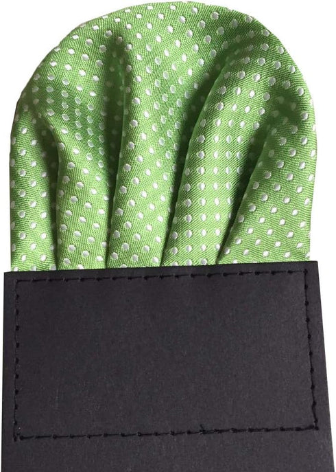 PreFolded Pocket Squares for Men On Card Polka dots Polyester Stain 8 Pieces...