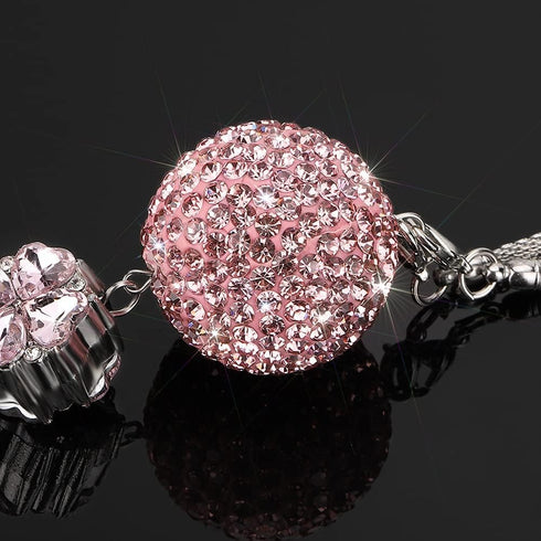 OTOSTAR Bling Crystal Ball and Drops Car Hanging Accessories, Car Rear View Mirror Pendant Charms Interior Sun Catcher Ornament, Bling Car Accesso...