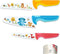 Kids Knife Set for Real Cooking, 4pcs Kids Safe Kitchen Cutting Knives, Stainless Steel Blades, Children First Starter knife, BPA-free (Multicolor...
