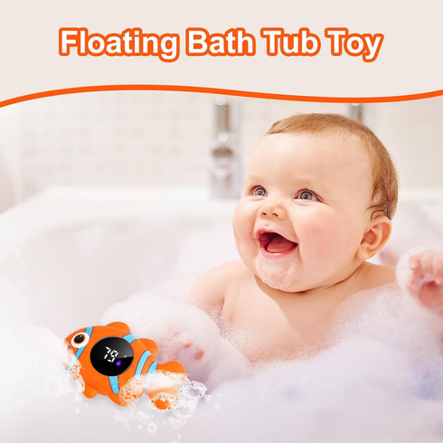 Baby Bath Thermometer,The Infant Baby Bath Floating Toy, Safety Temperature Water Thermometer, Baby Temperature Warning, LED Display Warning Therm...