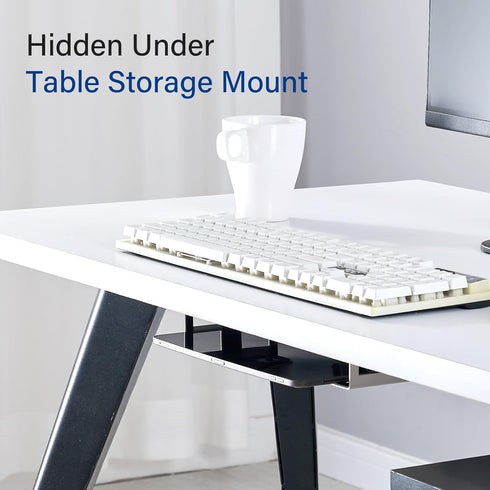 Under Desk Laptop Storage Mount, Metal Under Desk Laptop Holder, for Devices Thickness 1.37" for MacBook,Laptop,Mini,Keyboard,Router,with Anti-Scr...