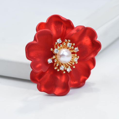 Elegant Crystal Blooming Rose Flower Brooch Lapel Pin Breastpin for Women Birdal Cardigan Hat Scarf Suit Sweater Floral Pins...