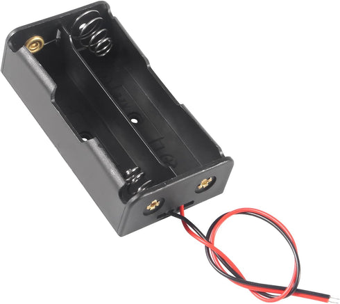 5pcs 18650 Battery Clip 2 Slots 7.4V Plastic 18650 Battery Storage Box Case with Black and Red Wire Leads for 18650 Battery with Connect Lead...