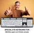 Luqeeg Large Print Computer Keyboard, USB Wired Keyboard, Standard 104 Keys Black White High Contrast Keyboard with White Large Print Keys, Low Vi...
