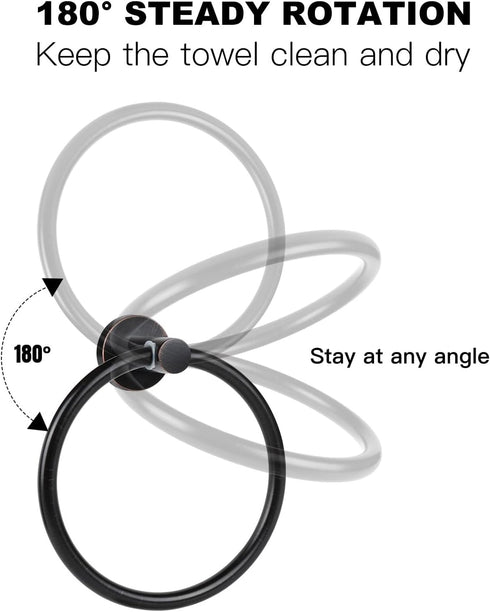 Cilee Oil Rubbed Bronze Towel Ring for Bathroom?Bath Towel Ring, Bathroom Hardware Accessories?Hand Towel Holder SUS304 Stainless Steel Bathroom T...