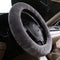 Fluffy Wool Car Steering Wheel Cover Genuine Sheepskin Steering Wheels Interior Accessories for Women Anti-Slip Universal for 15 inch (Gray)...