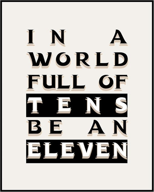 Posterizer 1 pcs-In A World Full Of Tens Be An Eleven Poster-Motivational & Inspirational Art-Decor for Home & Office- unframed wall art...