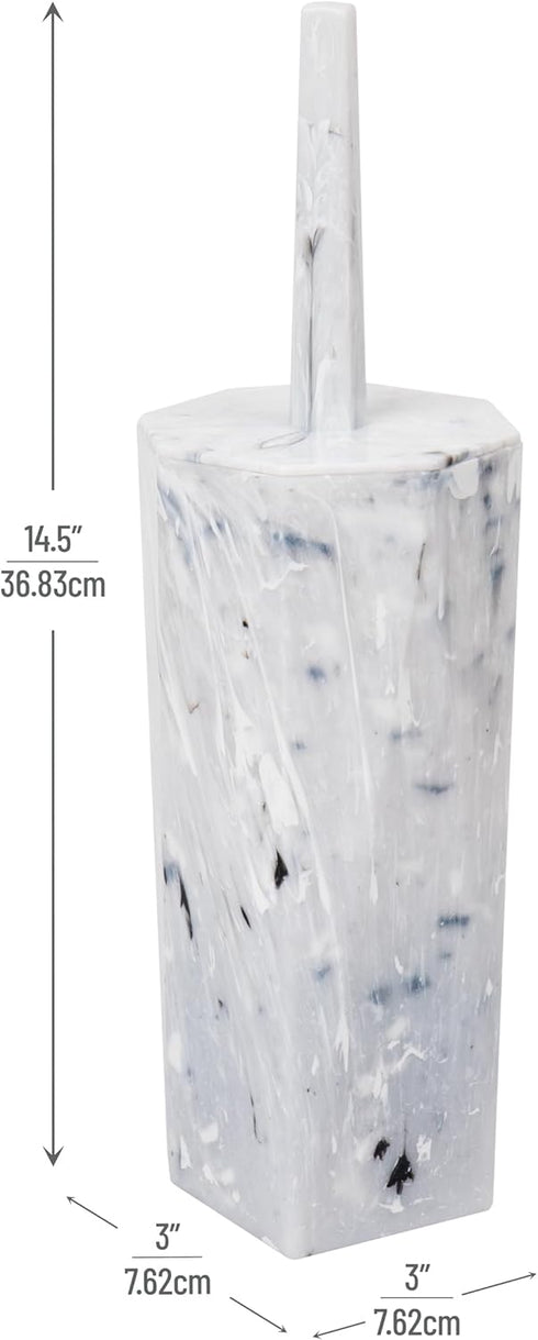 Toothbrush Holder for Bathroom, Countertop, Bathroom Accessory, Marble Design, Plastic, White...