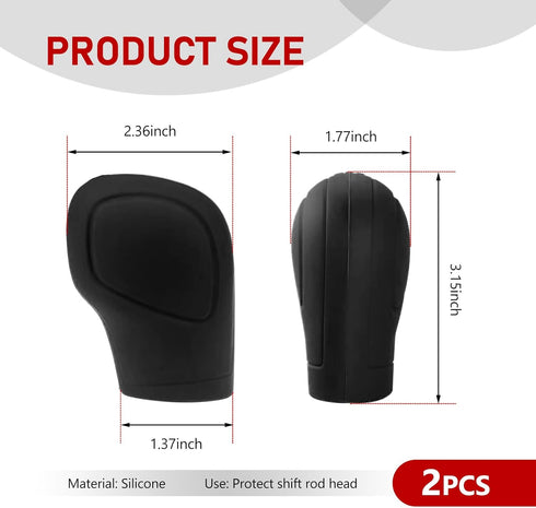 2 PCS Car Gear Shift Head Cover, Comfortable Handle Handbrake Shifter Cover, Anti-Slip Auto Knob Gear Stick Protector, Replacement Decorative Acce...
