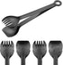 MSY BIGSUNNY Small Serving Tongs - 6 Inches Premium Stainless Steel Appetizer Tongs, Set of 4 (Black, 6")...