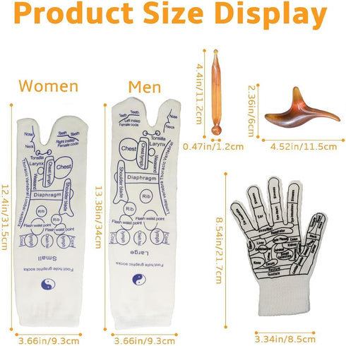 Reflexology Socks|Foot Massage Tool for Neuropathy & Trigger Point Relief|Relaxation Foot Pain Relief Remedy for Foot Massage (Men+New Gloves)...