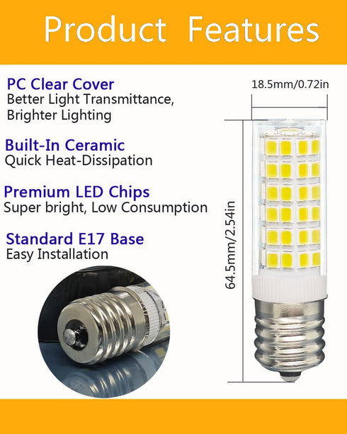KEI d28k 4w kel2812 Freezer Bulb kei d28m kel 2815 ac100-265v 3.8w Refrigerator Light Bulb 5304517886 Replacement E17 Intermediate Base Fridge LED...