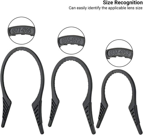 3 Packs Camera Lens Filter Wrench Kit, CPL UV ND Filter Removal Wrench Tool Set, Fit 37mm-52mm 55mm-72mm 77mm-95mm Lens Thread for Canon Nikon Son...