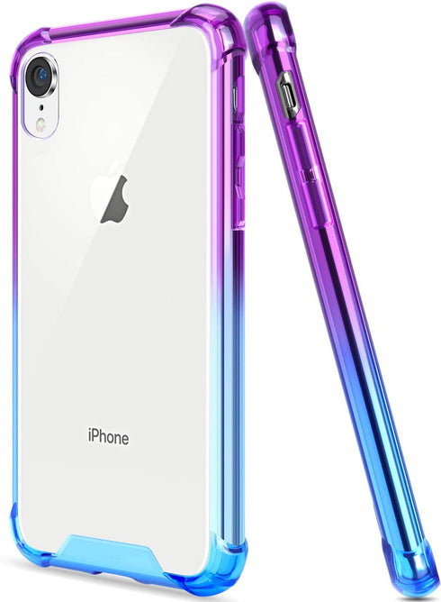 SALAWAT iPhone Xr Case, Clear Slim Anti Scratch Protective Cover with Reinforced Corners - TPU Bumper Shockproof - Blue Purple...