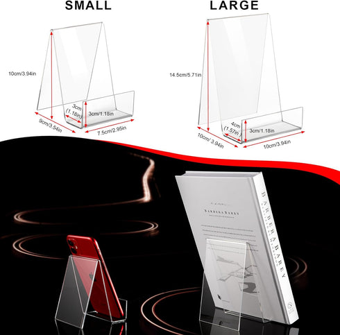 6 Pack Display Stand with Ledge, Acrylic Book Display Stand Tablet Holder Easel Holder for Displaying Pictures, Books, Albums, Music Sheets, Noteb...