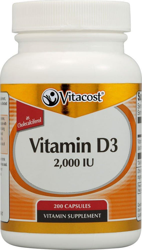 Vitacost Vitamin D3 (as Cholecalciferol) - 2000 IU - 200 Capsules...