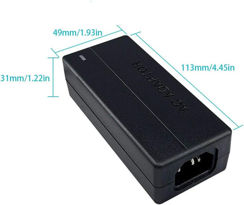 AC Adapter Power Supply 12V 4A 48W AC/DC Power Adapter with 5.5x2.1mm DC Plug 12V 4A 48W for LCD Monitor, LED Strip Light and Other Low Voltage De...