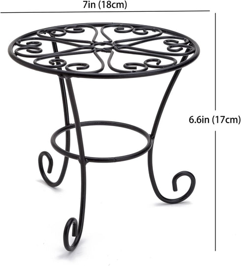 THY COLLECTIBLES Metal Potted Plant Stands Rust Proof Iron Art Flower Pot Holder Rack Steel Short Planter Supports Trivet Floor Garden Pots Contai...