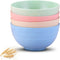 Unbreakable Cereal Bowls,Reusable Wheat Straw Bowl,Dishwasher and Microwave Safe- BPA Free,4 Colors Cereal Reusable Dinner Bowls 4 Set, (Classic B...