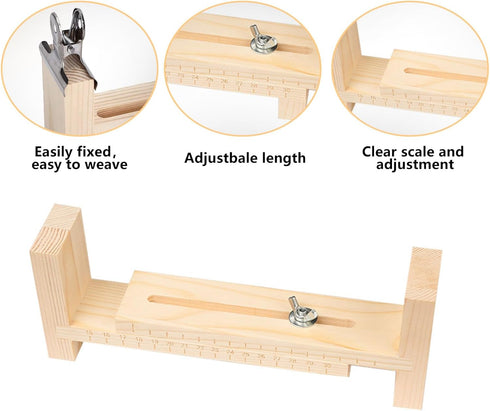 Xximuim Wooden Jig Bracelet Maker, Adjustable Paracord Jig Bracelet Maker U Shape Wooden Frame Bracelet Jig Kit DIY Wristband Rope Knot Braided Fi...