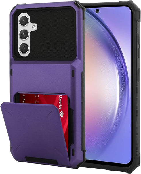Wallet Case for Samsung Galaxy A54 5G Case with 4-Card Credit Card Holder Slot Shockproof Cover Hybrid Heavy Duty Protection Armor Phone Case Comp...