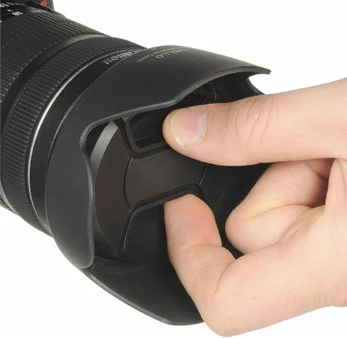 77mm Camera Lens Cap, PCTC Camera Lens CoverSnap-On Center Pinch Front Lens Cover with Strap Compatible with Nikon, Canon, Sony & Other DSLR Camer...