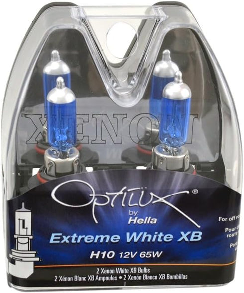 HELLA H71071012 Optilux XB Series H10 Xenon White Halogen Bulbs, 12V, 65W 2 Pack...