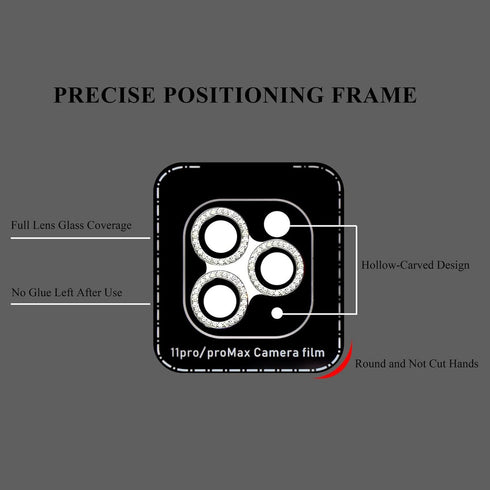 SVIBEE Camera Lens Protector,for IPhone 11/12/12mini,Aluminum Alloy Lens Screen Cover Film, Protector Lens Shield, Rocky Crystal Diamond. (11/12/1...