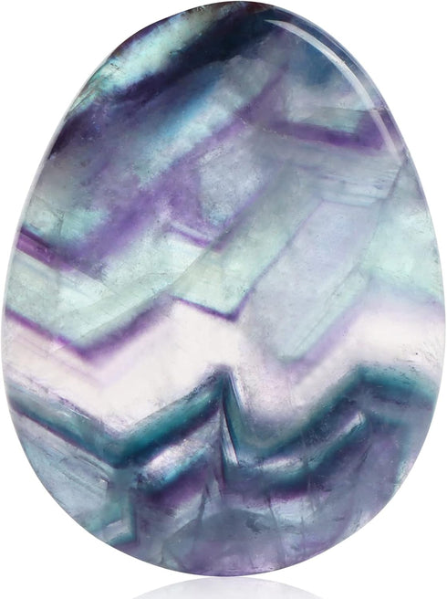 Artistone Rainbow Fluorite Crystal Chakra Thumb Worry Stone Teardrop Reiki Healing Stone Pocket Palm Stones for Anxiety Stress Relief Meditation T...