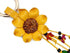Leather Flower Keychain Purse Tassels Charms Women Handbags Designer Bag Accessories Keyring Decor Yellow Flower 7" Long...