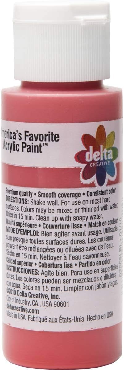 Delta Creative Ceramcoat Acrylic Paint in Assorted Colors (2 oz), 2503, Bright Red...