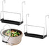 EMVANV Slow Cooker Lid Holder for Cooking, 2pcs Stainless Steel Pot Rack With Silicone Sink, Keeps Countertop No Mess (Black)...