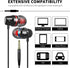 Earbuds Wired Earphones with Microphone in-Ear Headphones for Galaxy A14 A23 A13 A03s A12 A22 A32 5G A42 A52 A72 A11 A21 A51 A71 S10 Plus, Moto G ...