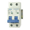 ASI AC Miniature Circuit Breaker - 2 Pole DIN Rail Mount 1 Amp 480 Volt Unit with Shock-Proof Terminations, Trip Curve C, L1, L2 and Neutral Singl...
